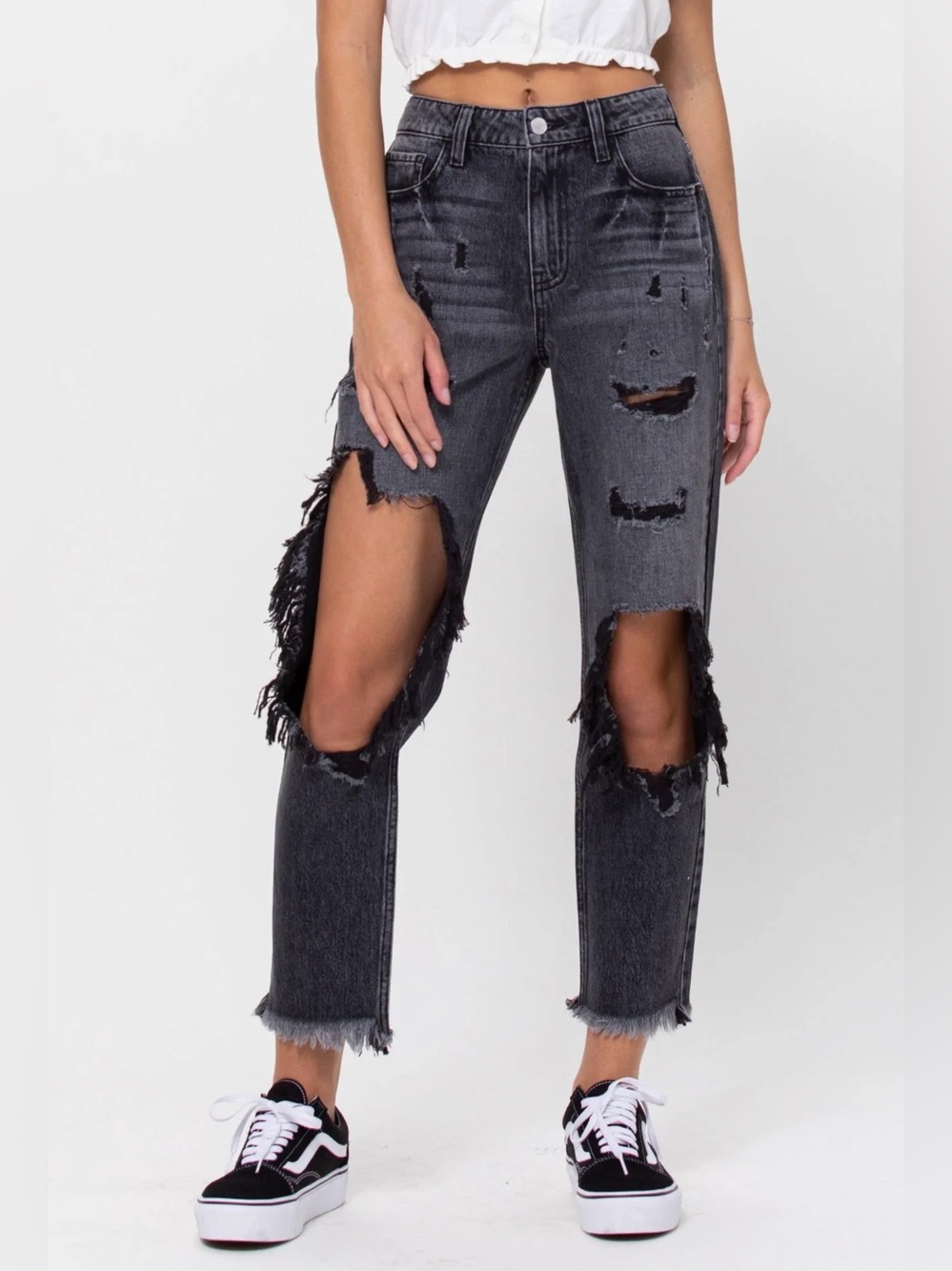 Cello “The Aftermath” Boyfriend Destroyed Jeans Dark Acid Washed Sz 9 Grunge NEW